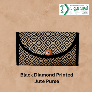 Black Diamond Printed Jute Purse